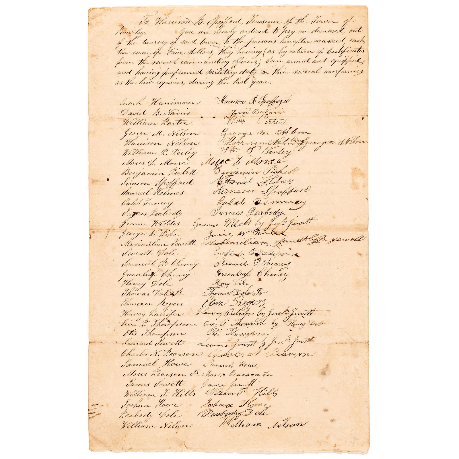 1835 MILITARY PAY ORDER, 65