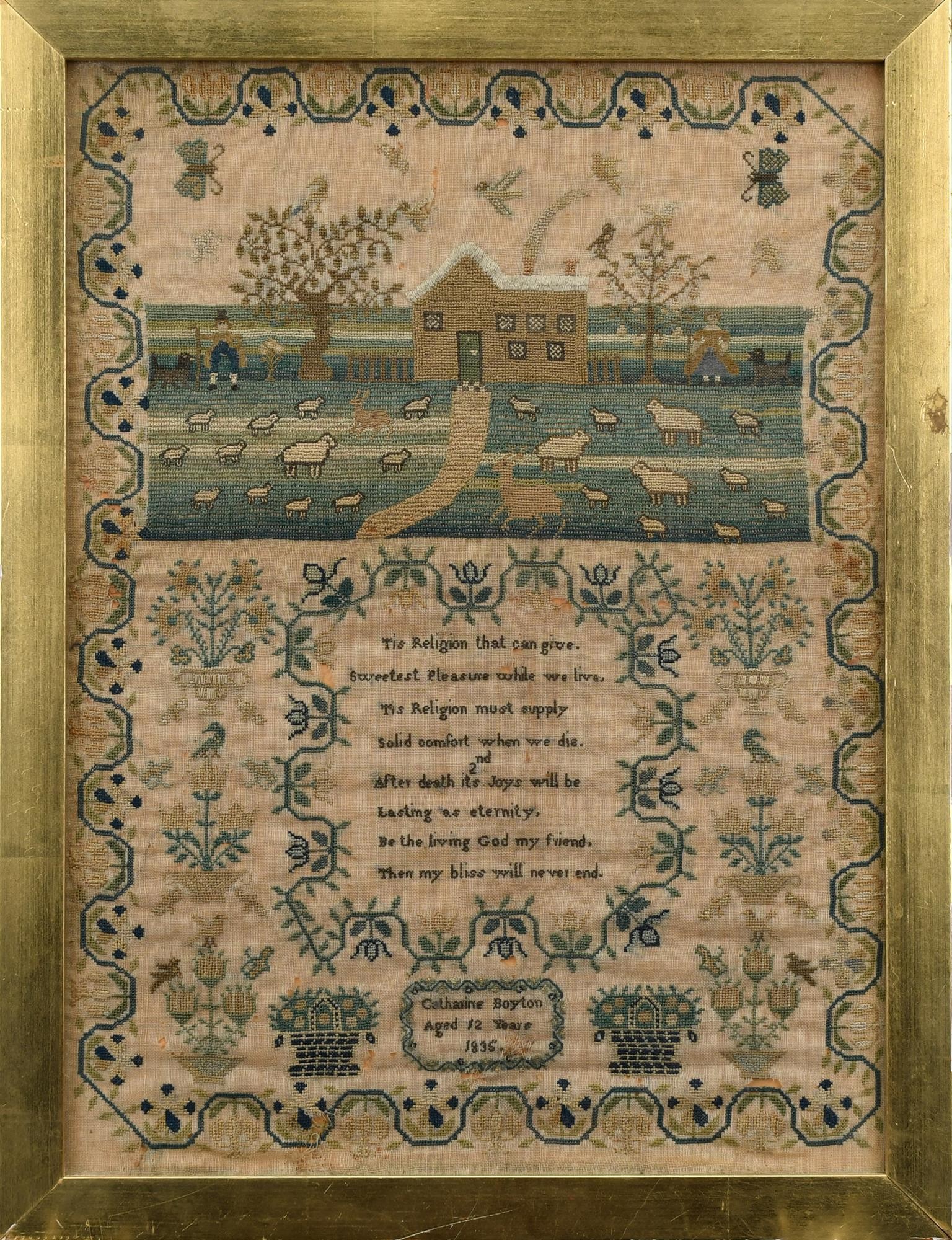 1835 NEEDLEWORK SAMPLER,