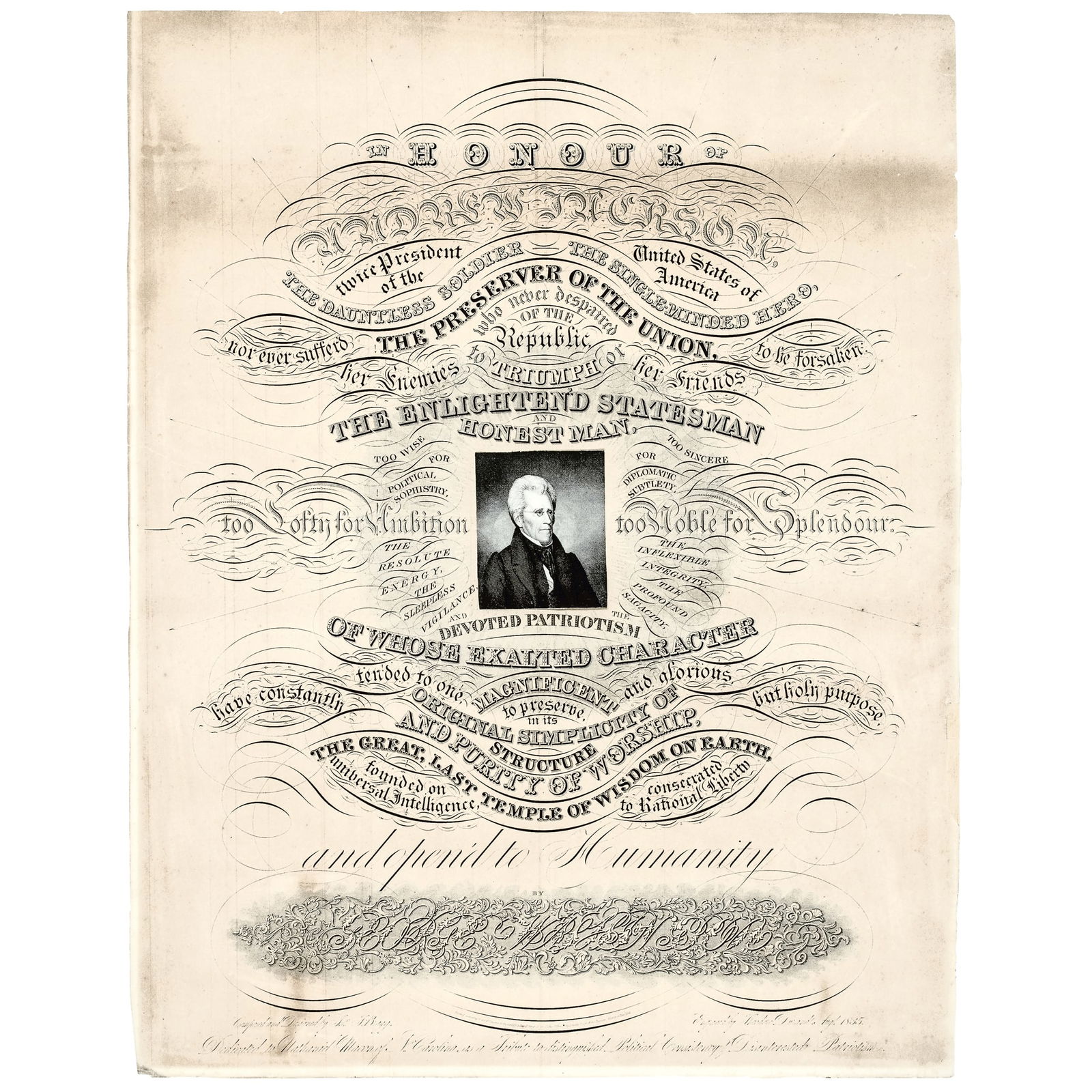 1835 ORNATELY ENGRAVED PRINT BY