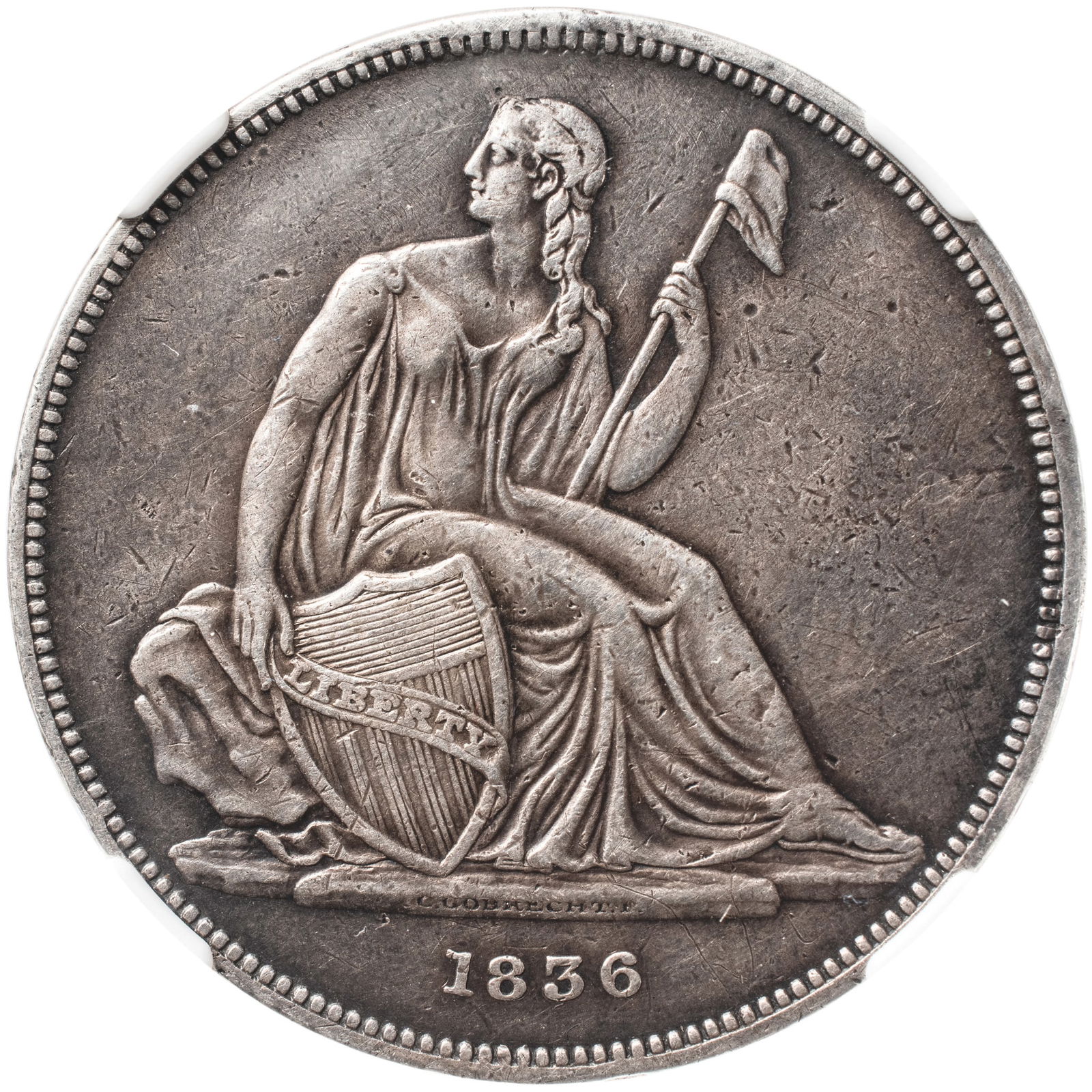 1836 GOBRECHT SILVER DOLLAR, J60