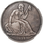 1836 GOBRECHT SILVER DOLLAR, J