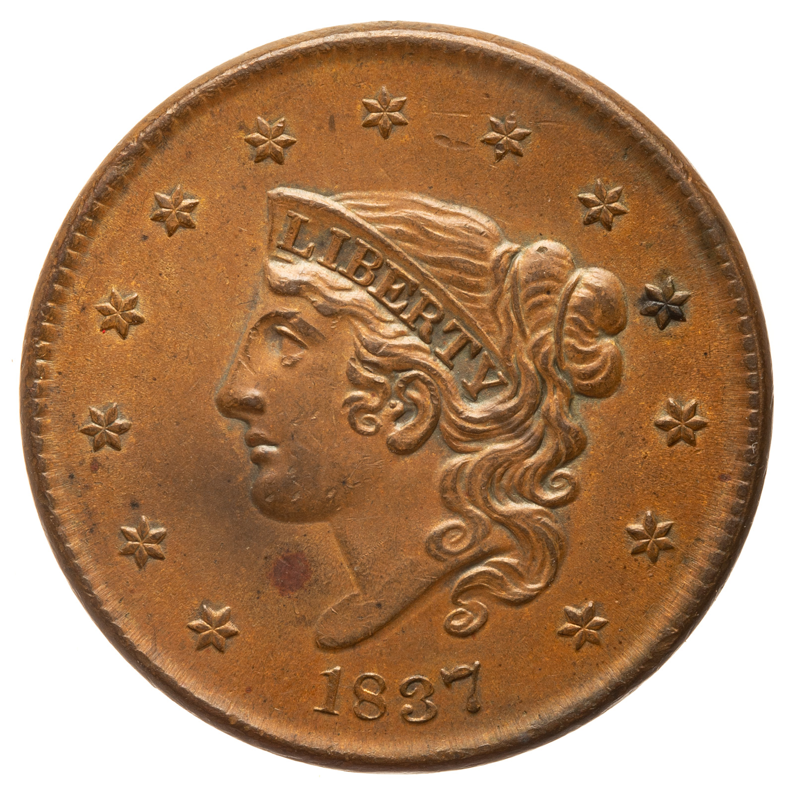 1837 LG. CENT PL. CORDS, MED LETTER