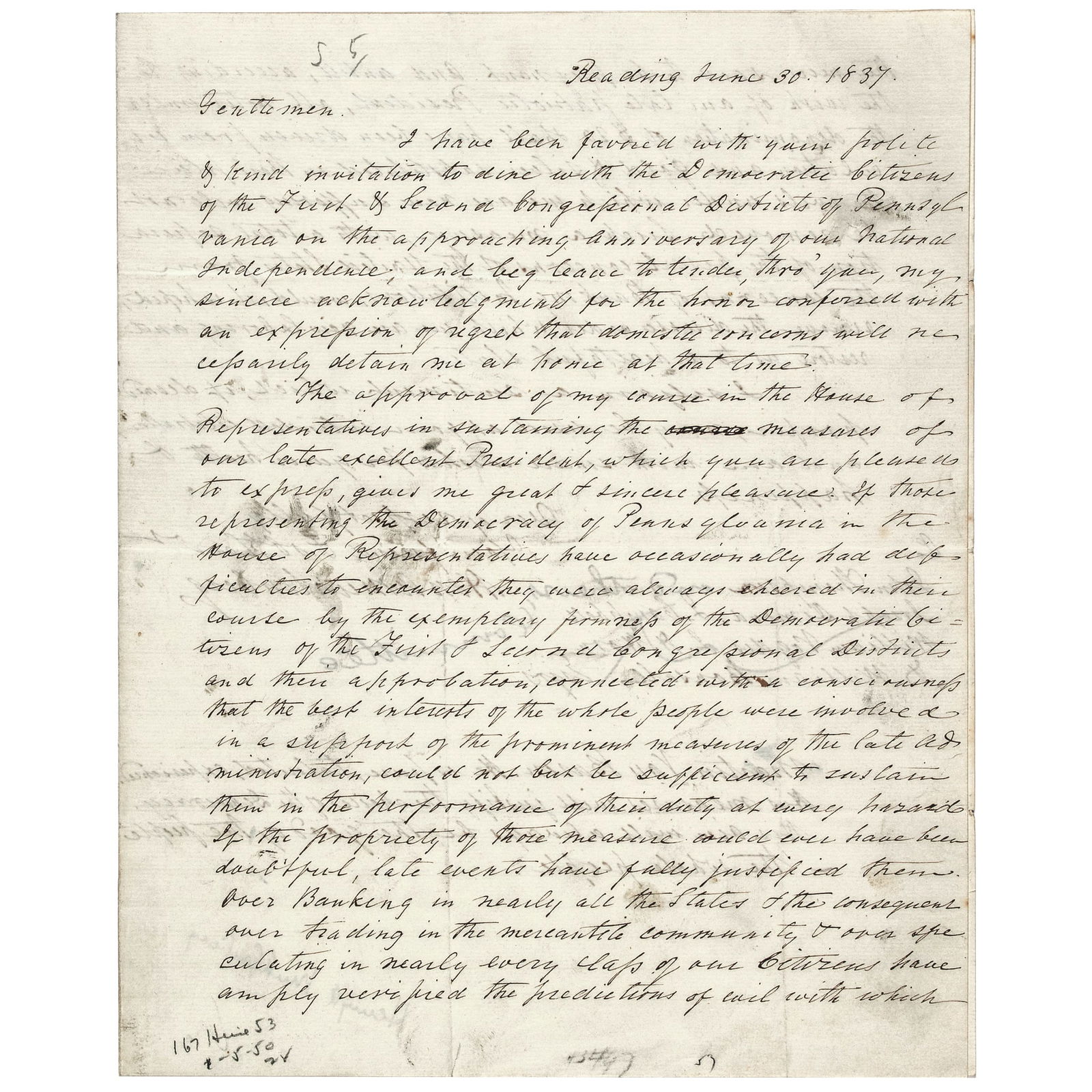 1837 US CONGRESSMAN HENRY A