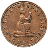 1838 ANTI-SLAVERY TOKEN, AM I