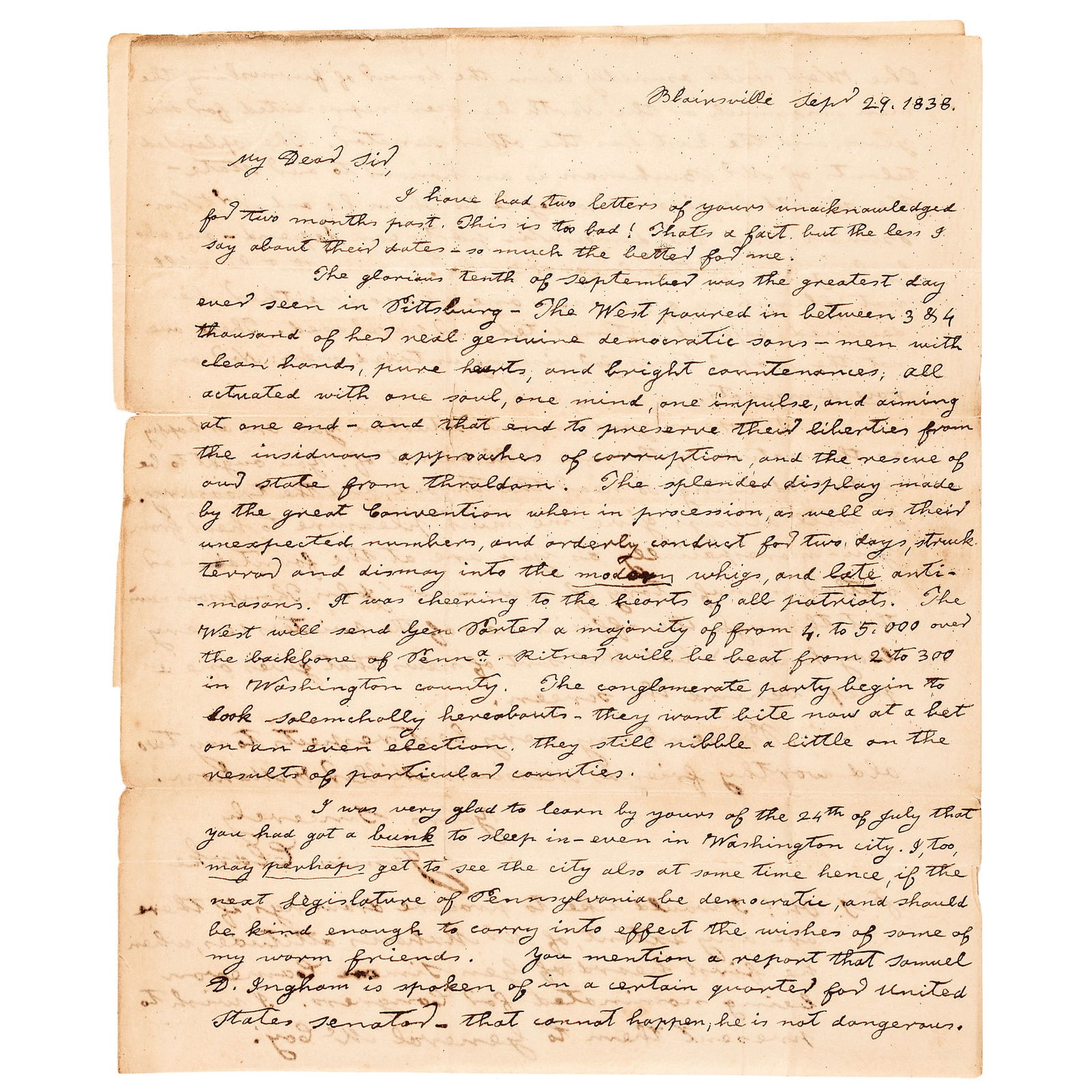 1838 POLITICAL CONTENT JAMES