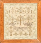 1839 NEEDLEWORK SAMPLER, ADAM