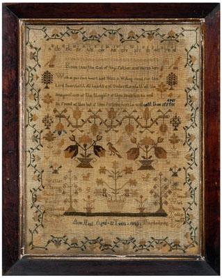 1840 verse sampler, five-line verse