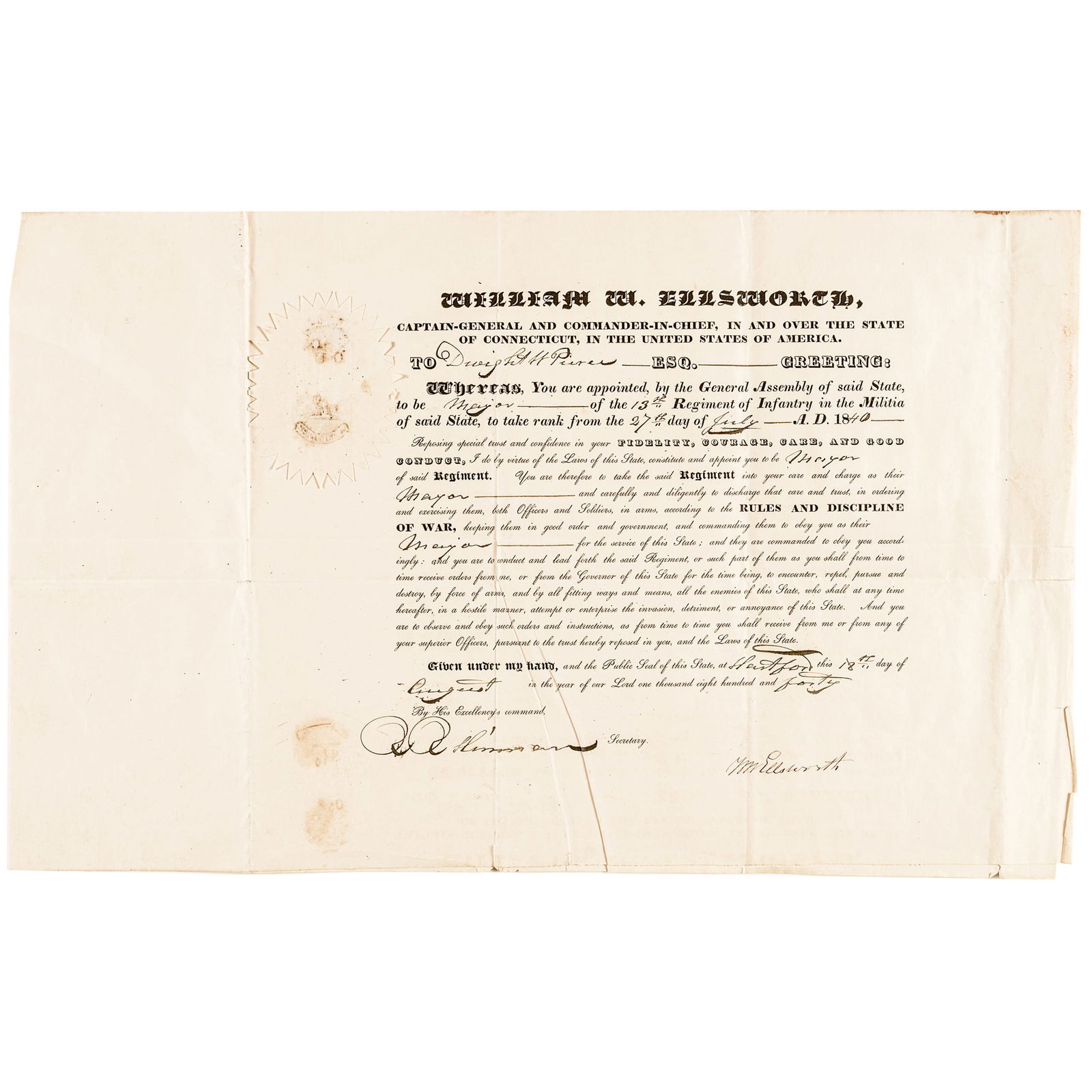 1840 WILLIAM ELLSWORTH SIGNED