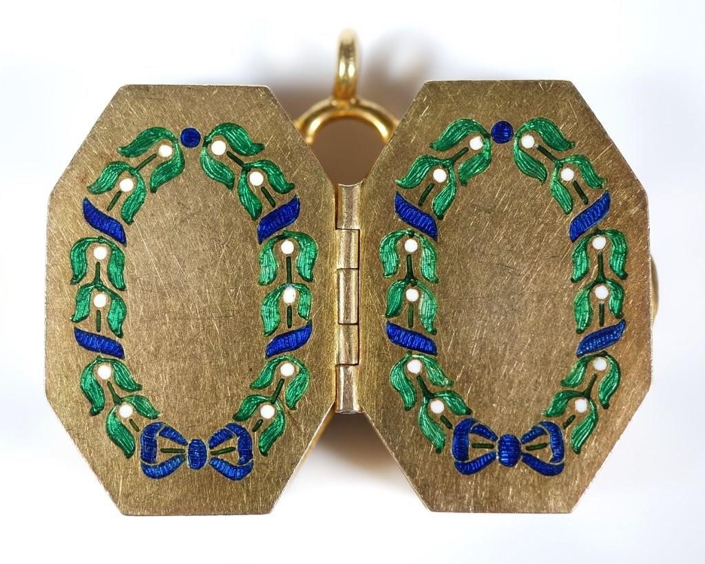 1840S FRENCH 18K GOLD ENAMELED