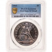 1841 SEATED DOLLAR PCGS GEN..