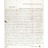 1842 USS CYANE SHIPBOARD LETTE