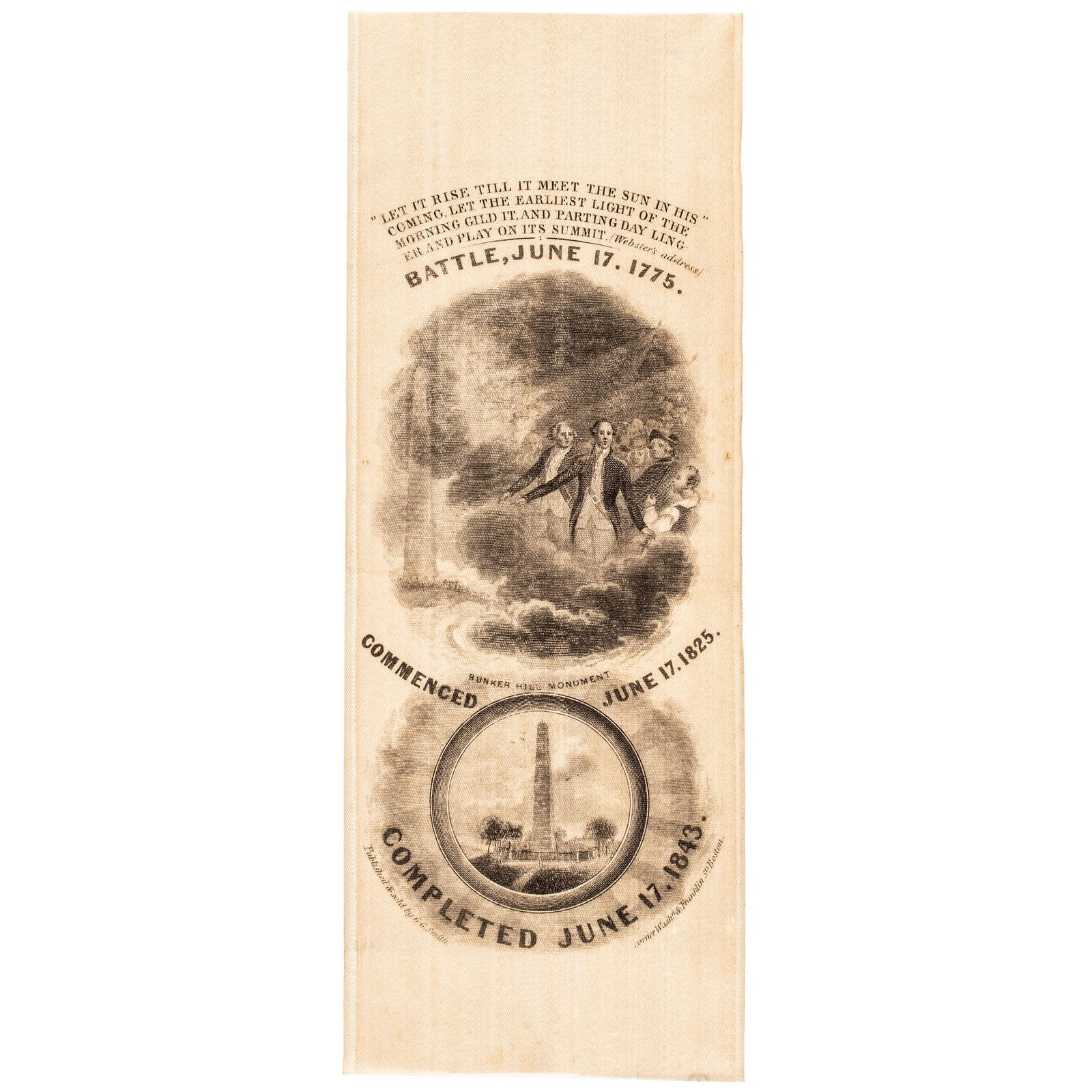 1843 BUNKER HILL BATTLE MONUMENT,