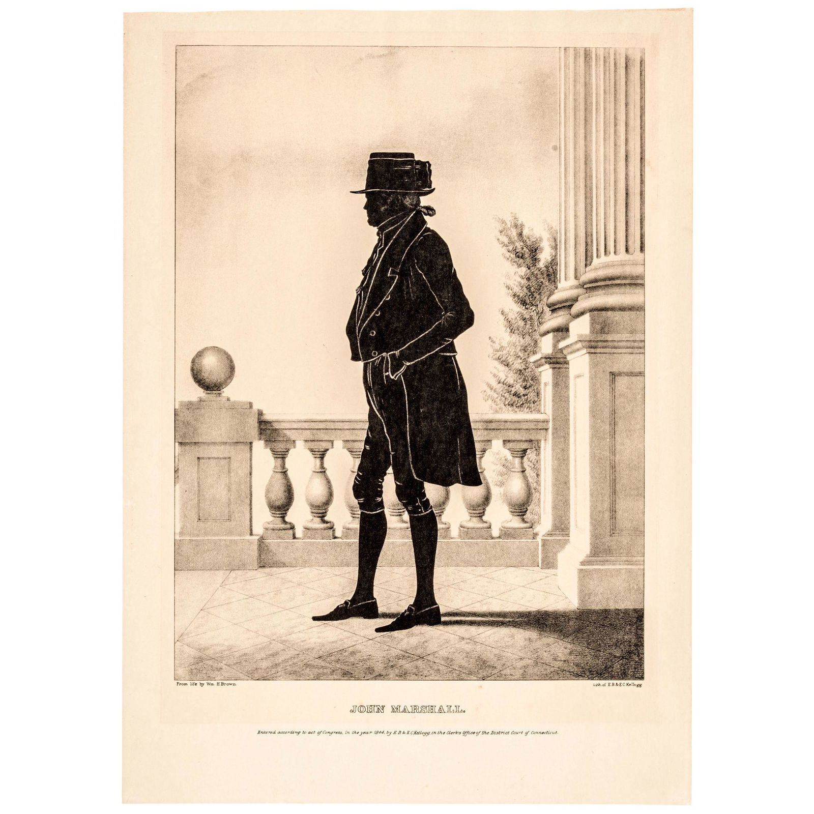 1844 JOHN MARSHALL SILHOUETTE PRINT