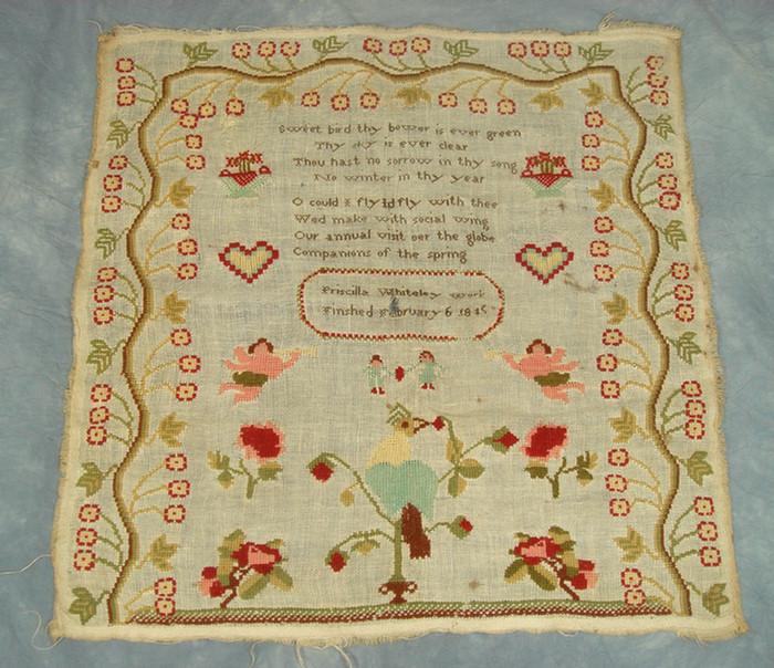 1845 needlework sampler,