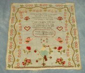 1845 needlework sampler, Prisc