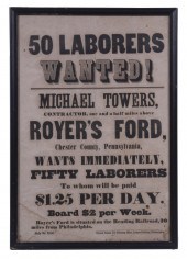 1846 LABORERS BROADSIDE, FRAME