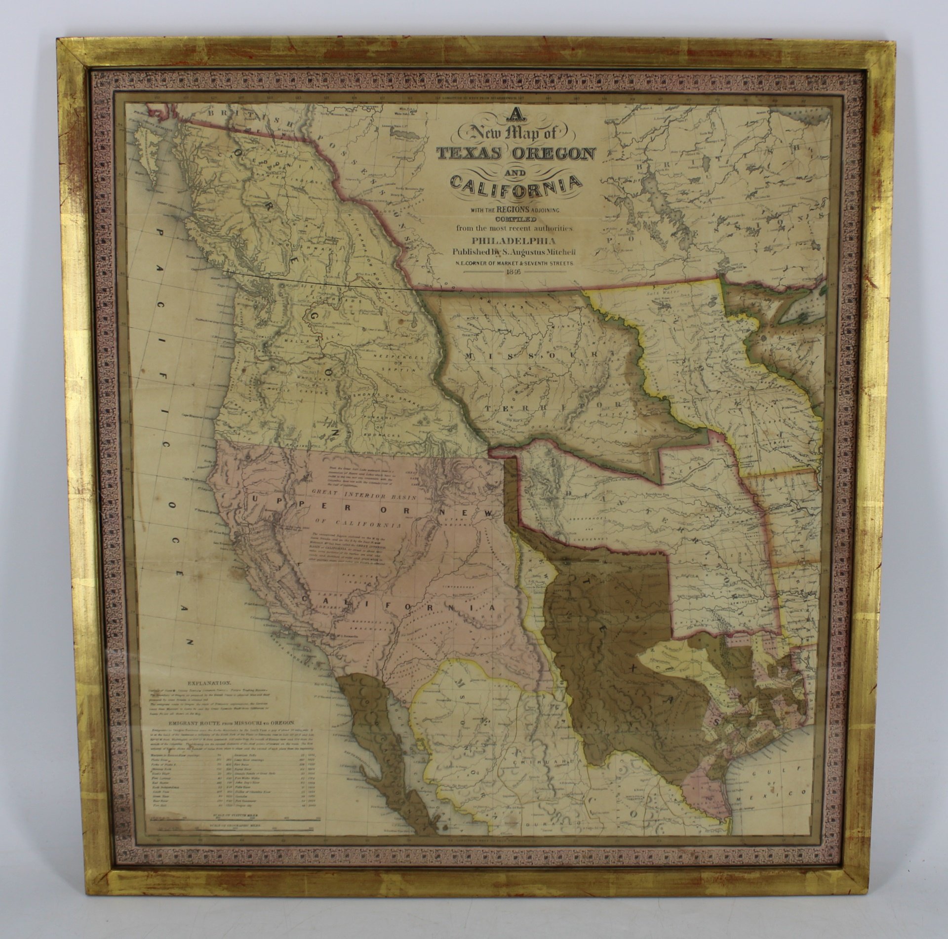 1846 MAP OF TEXAS OREGON &