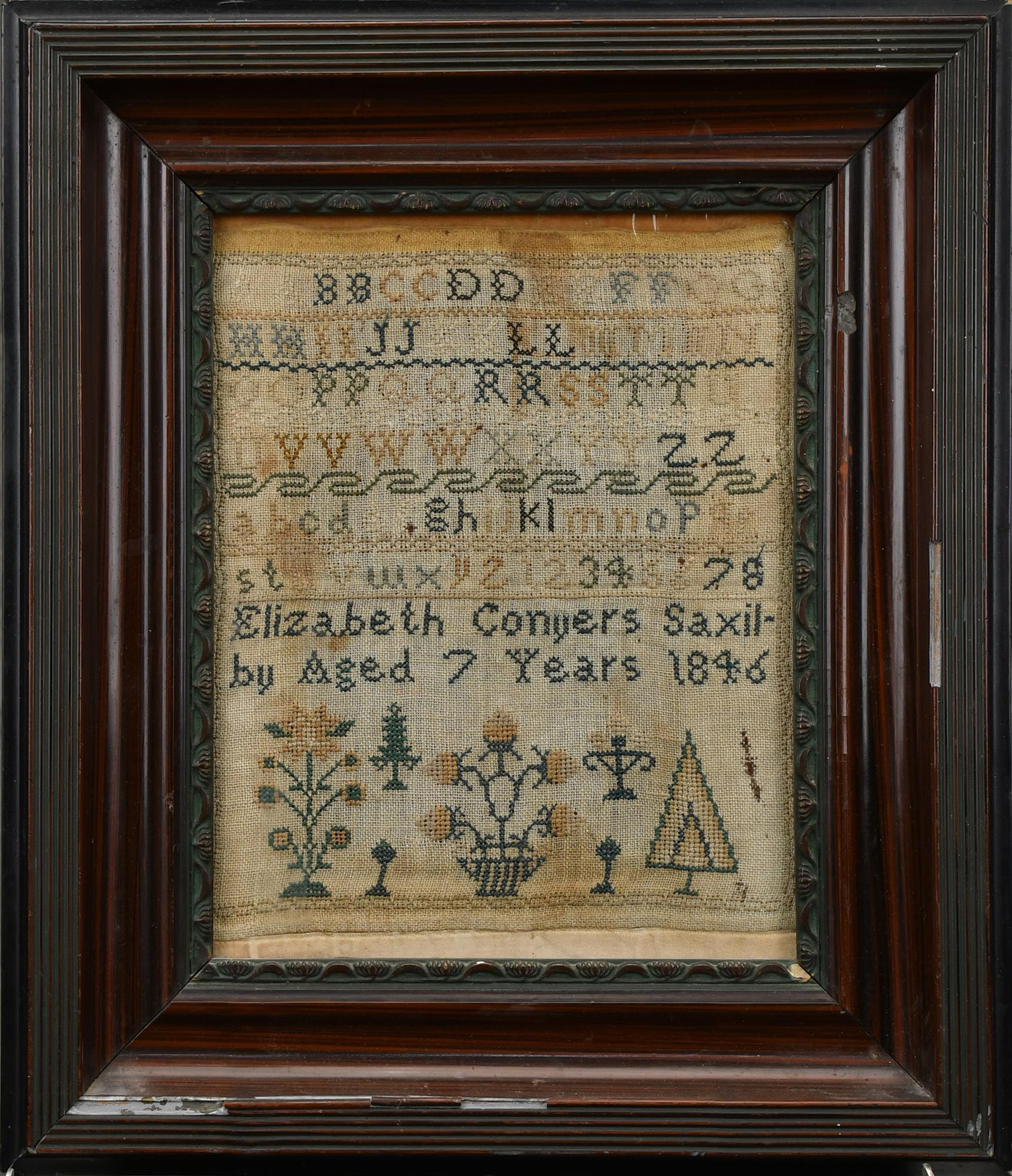 1846 SAMPLER BY ELIZABETH CONYERS