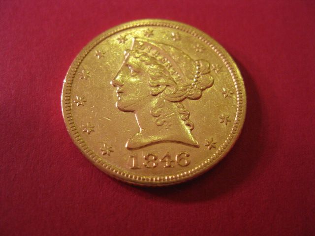 1846 U.S. $5.00 Liberty Head Gold