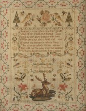 1849 Signed needlework sampler