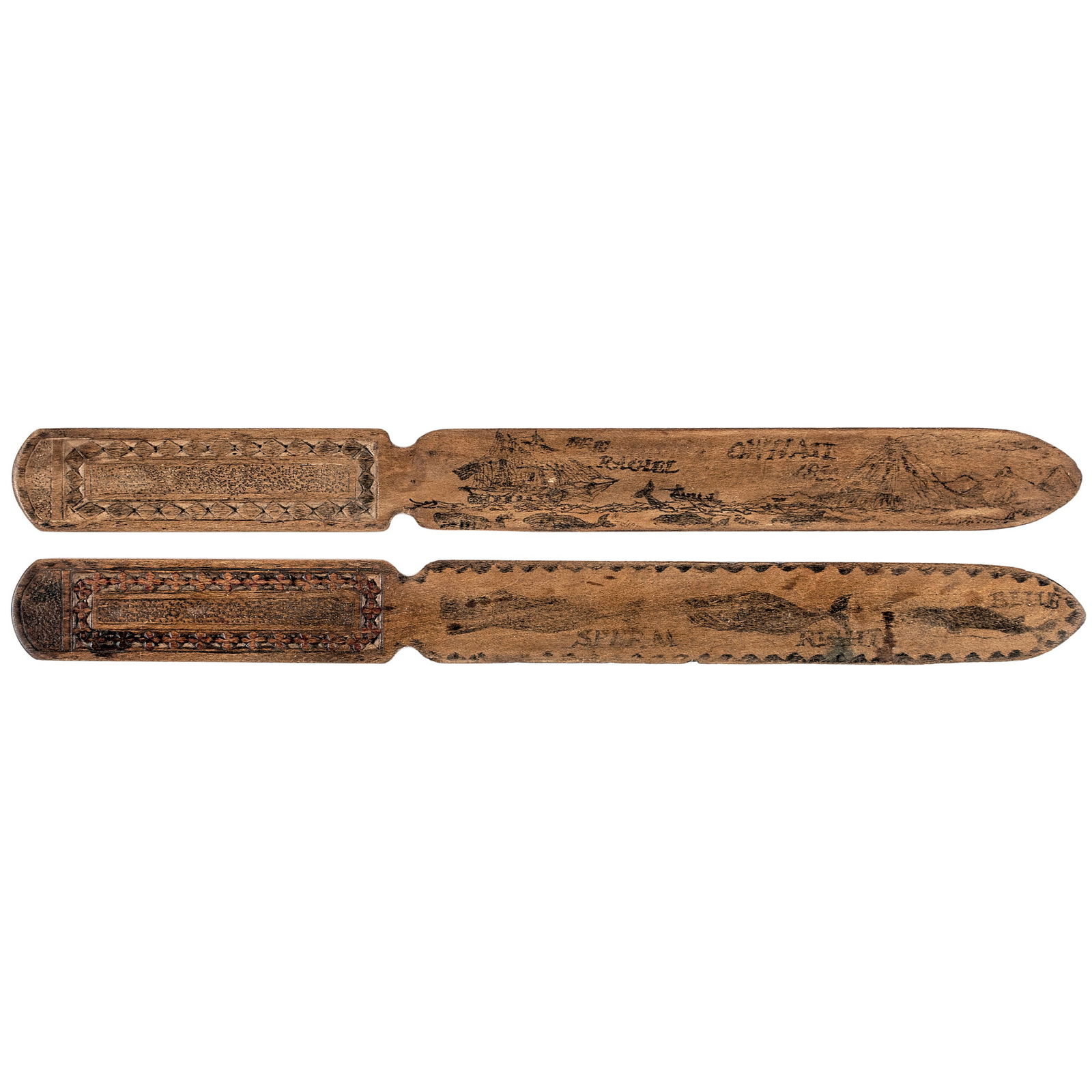 1850 DATED SAILOR ENGRAVED PAIR
