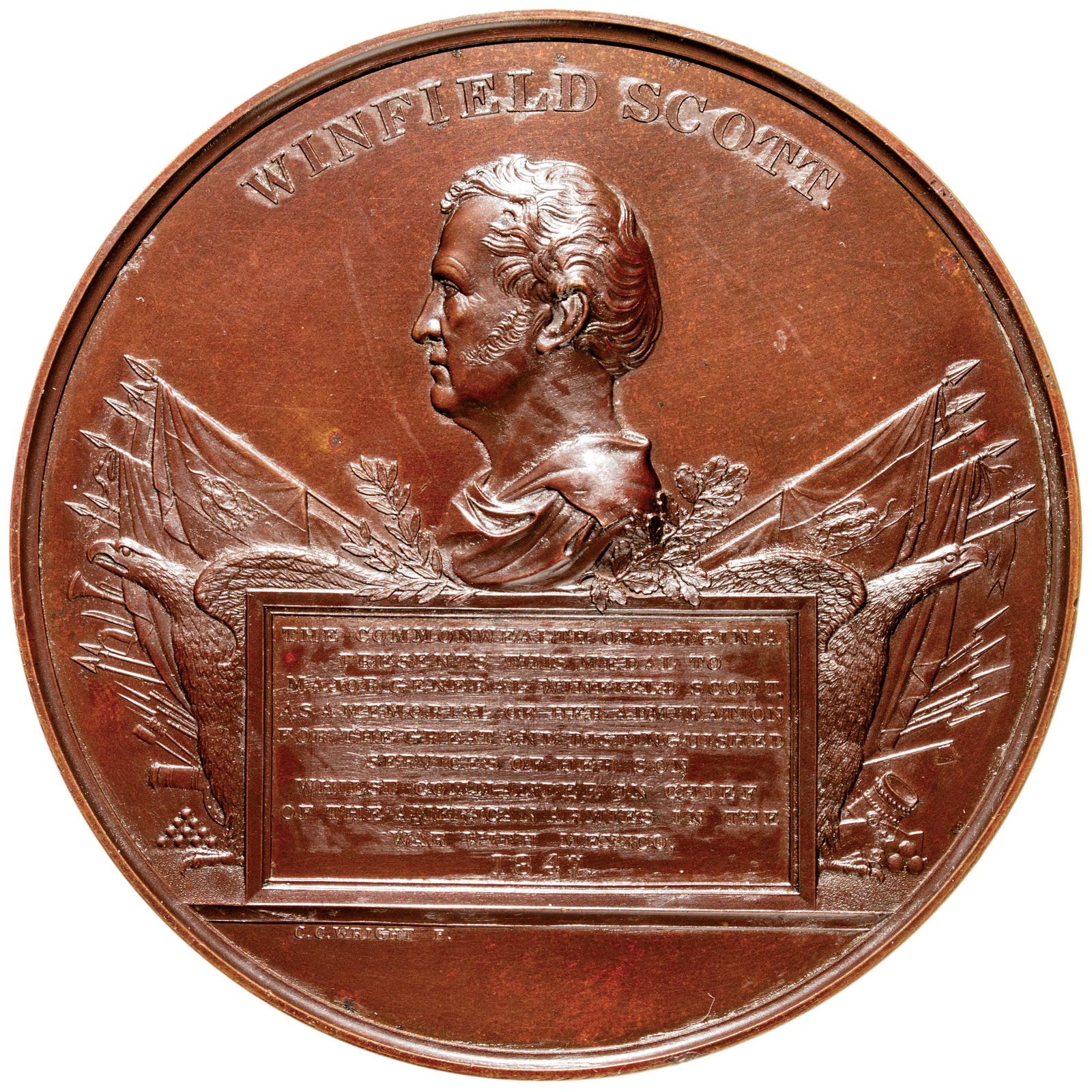 (1850) VIRGINIA MEDAL TO MAJOR