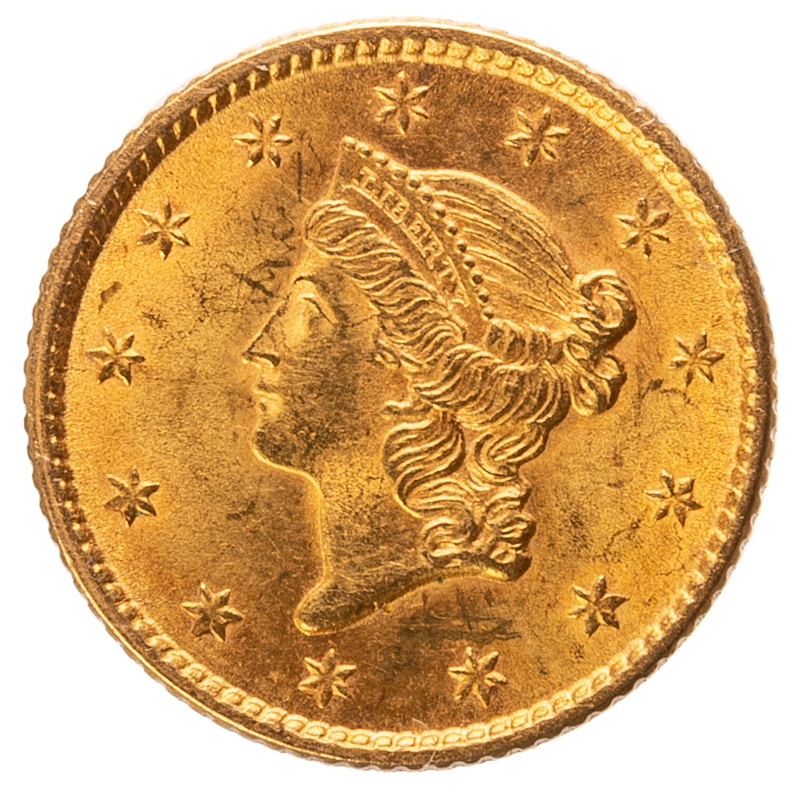 1853 GOLD DOLLAR AU58 Full luster