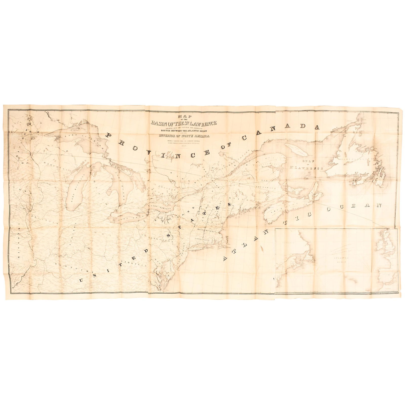 1853 MAP, BASIN OF THE ST.
