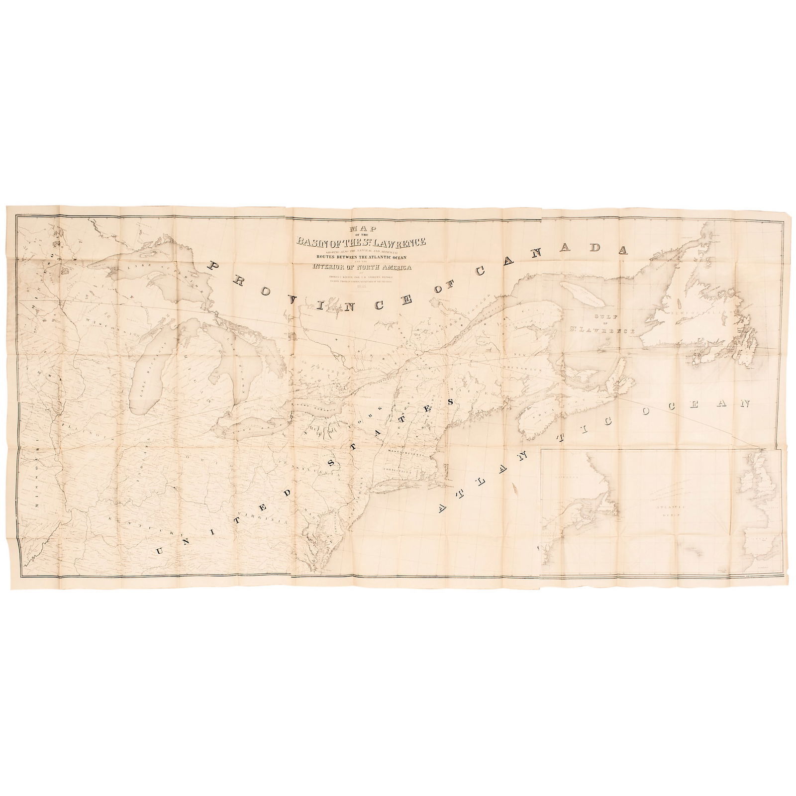 1853 MAP, BASIN OF THE ST.