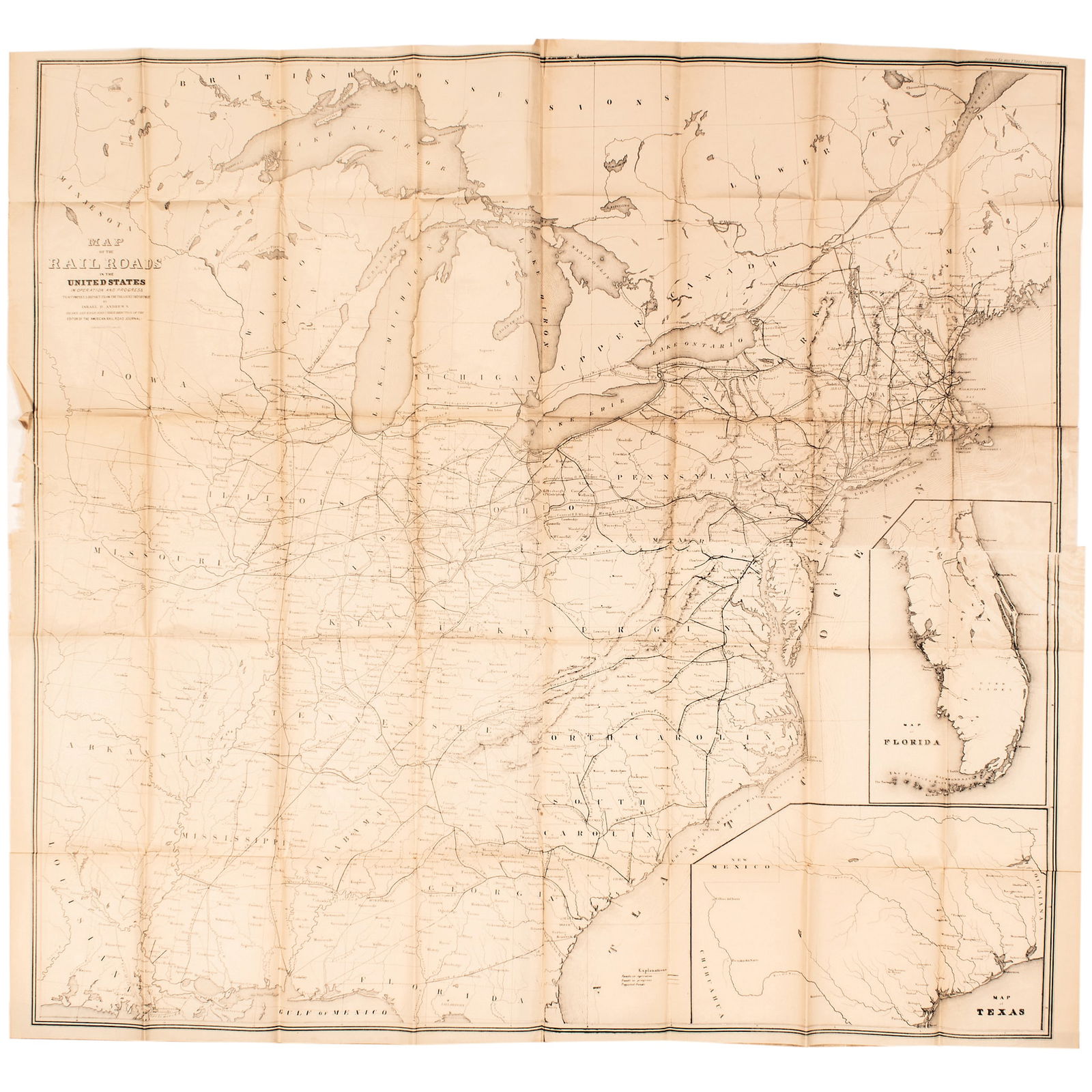 1853 SPECIALIZED MAP, RAILROADS