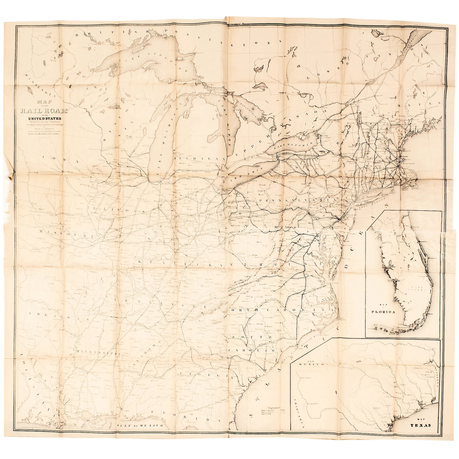 1853 SPECIALIZED MAP, RAILROADS