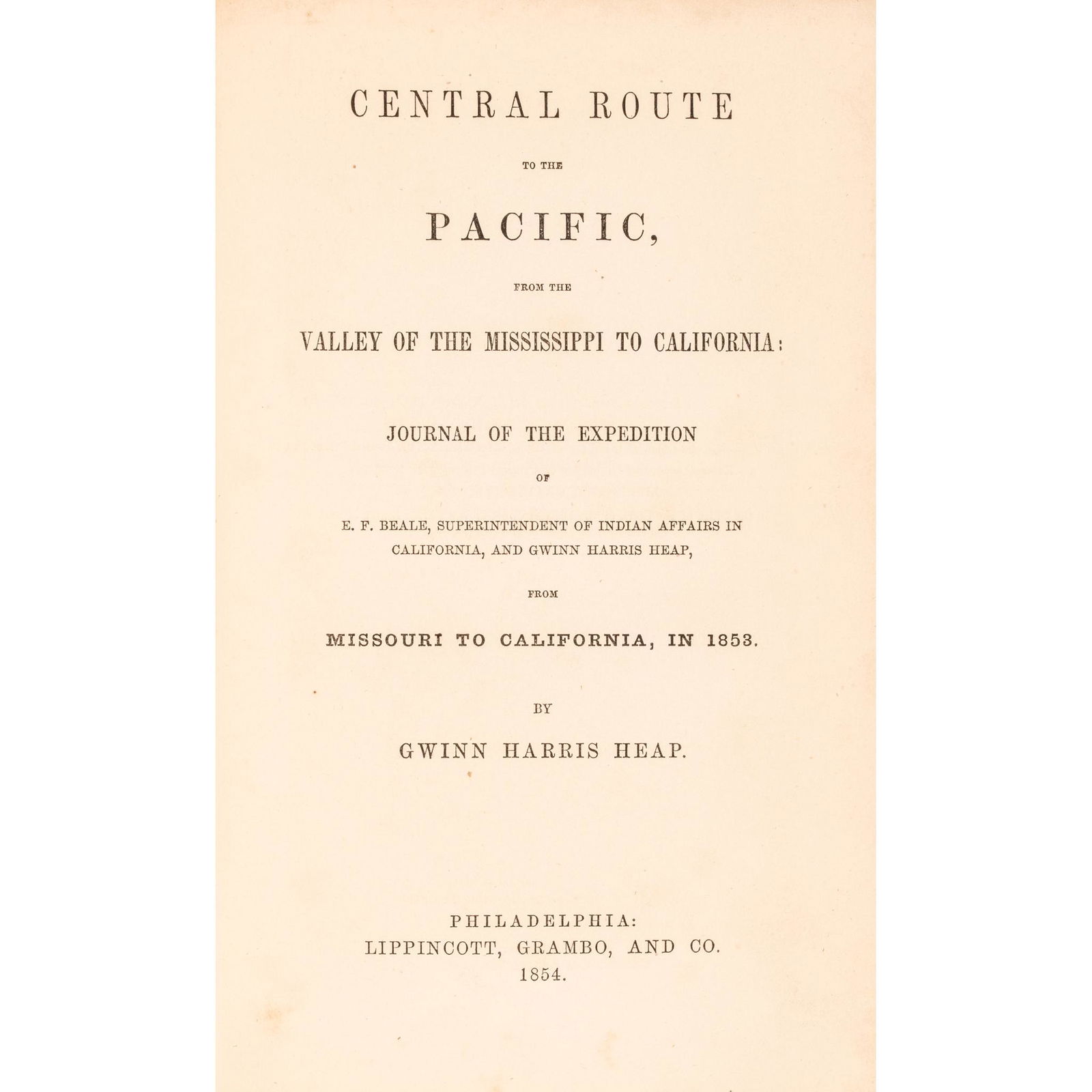 1854 1ST EDITION, CENTRAL ROUTE