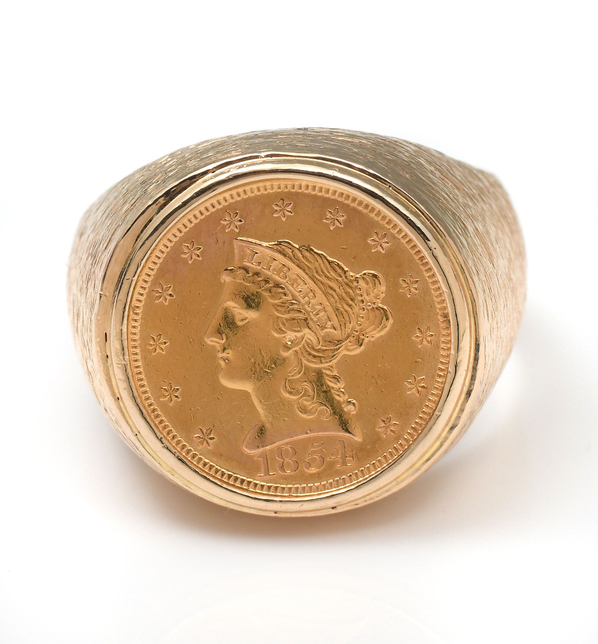 1854 2.5 DOLLAR GOLD COIN IN A
