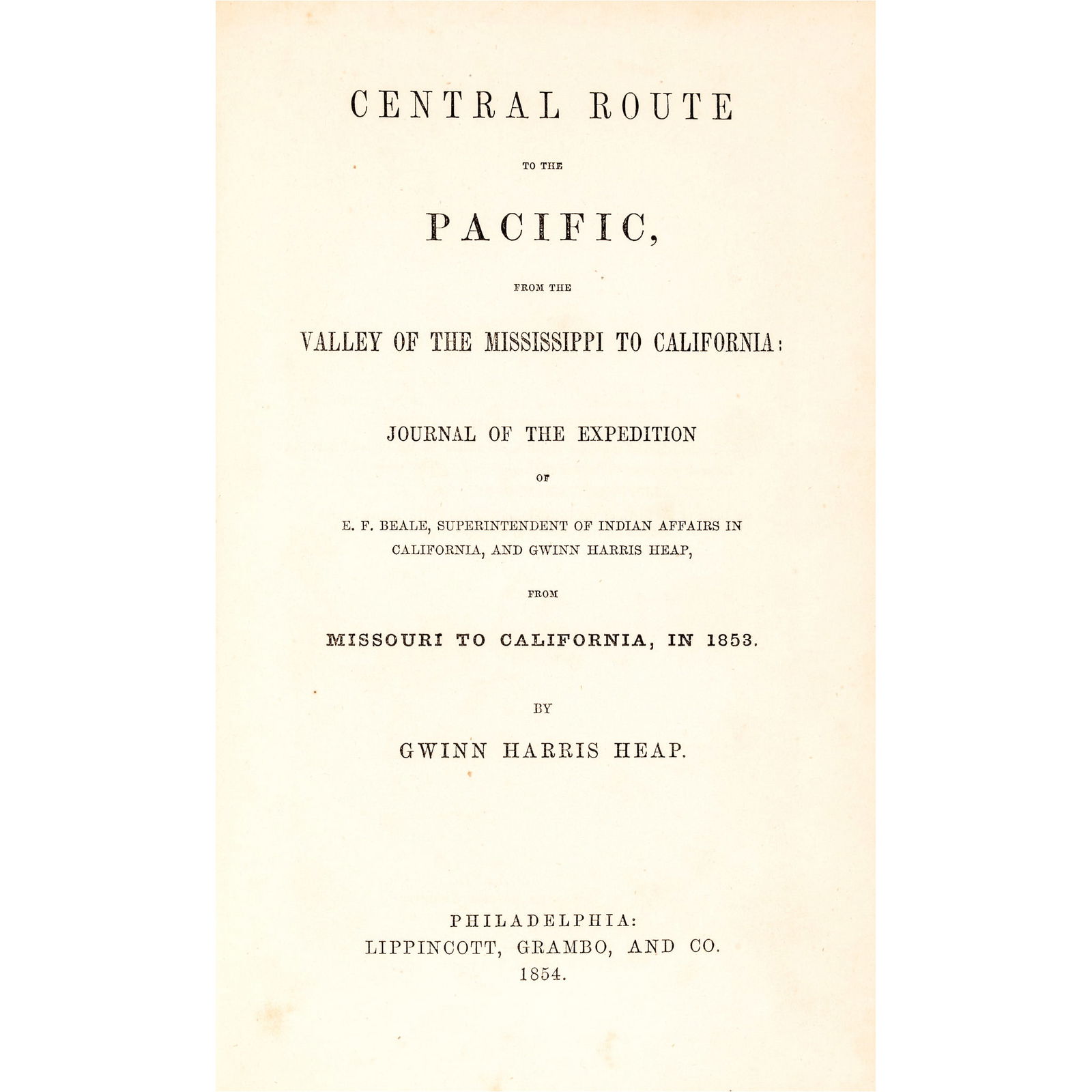 1854 FIRST EDITION, CENTRAL ROUTE