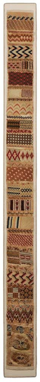 1855 Wool Work Band Sampler pr