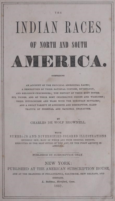 1856 INDIAN RACES OF AMERICA