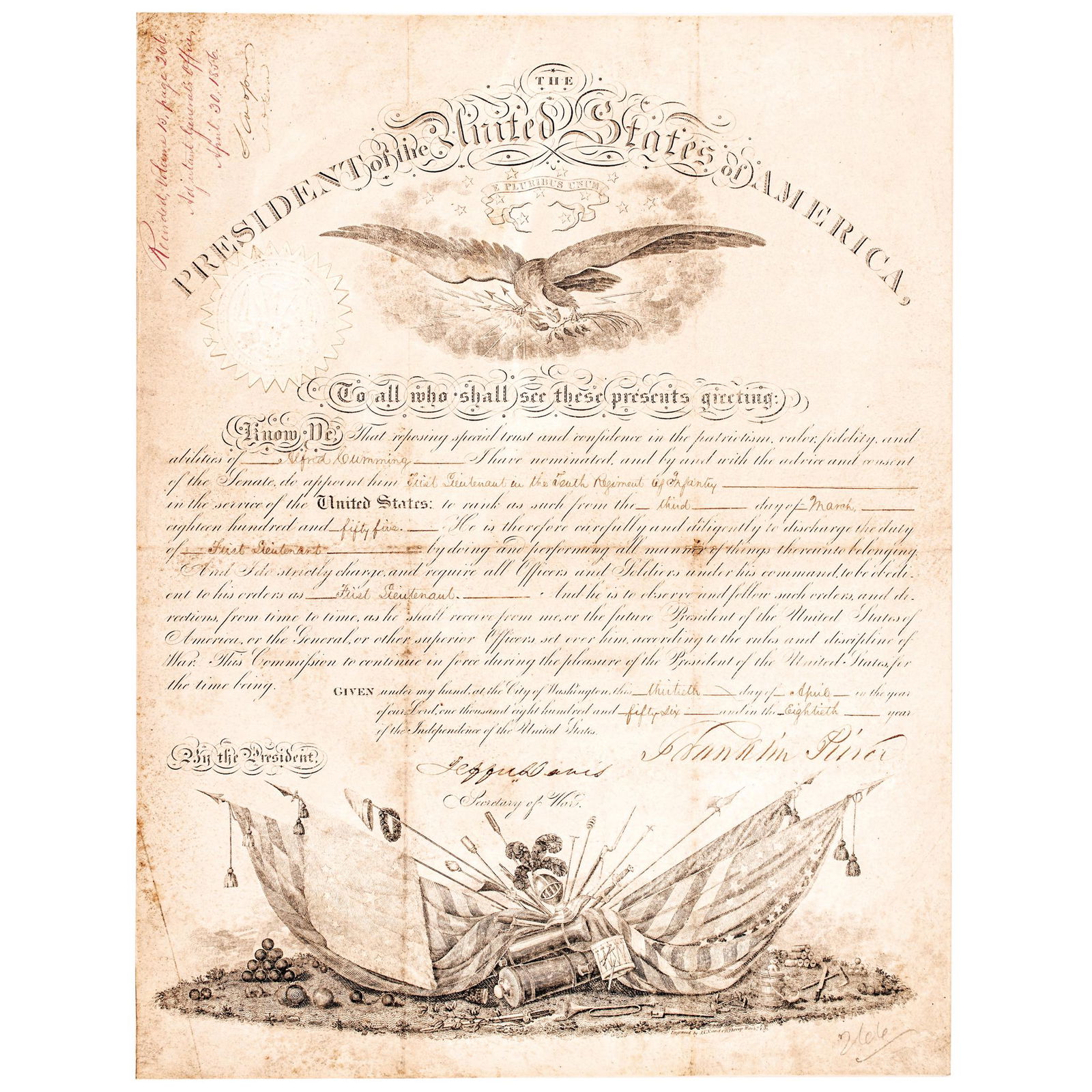 1856 PRESIDENT FRANKLIN PIERCE +