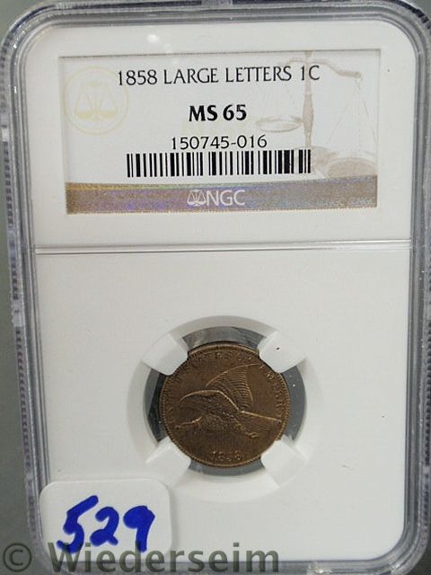 1858 Flying Eagle MS 65