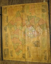 1858 LANCASTER CO. WALL MAPca.