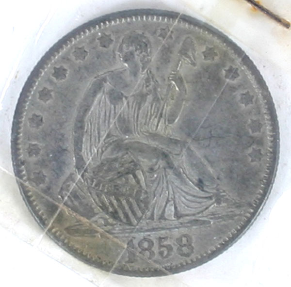 1858-O Seated Liberty Half