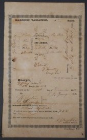 1860 GEORGIA LAND DOCUMENT, CO