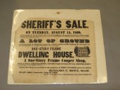 1860 "SHERIFF'S SALE" BROADSID