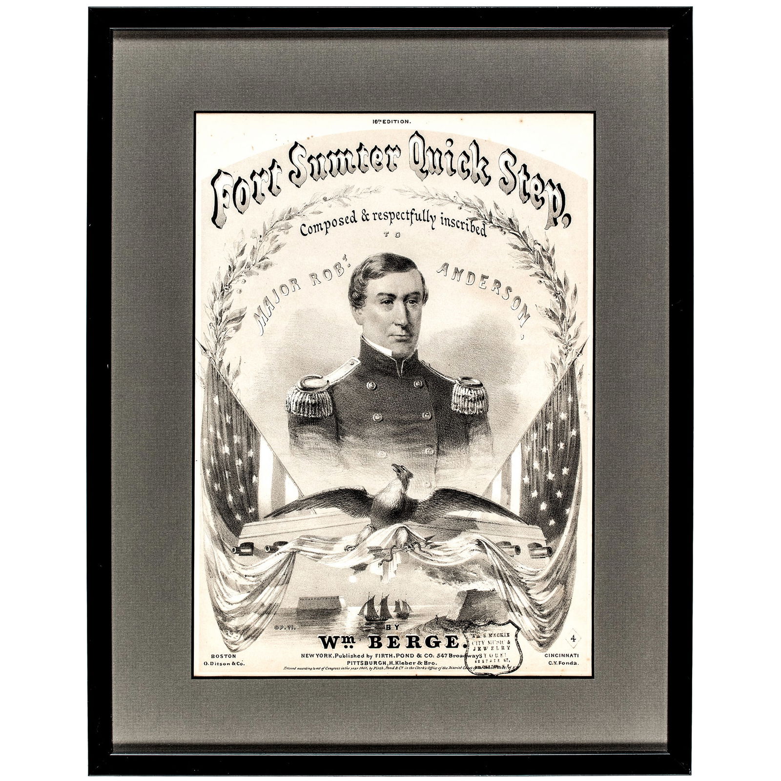 1861 CIVIL WAR SHEET MUSIC, FORT