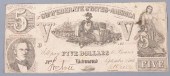 1861 CONFEDERATE $5 BILL, RICH