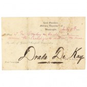 1861 FEDERAL MILITARY PASS TO