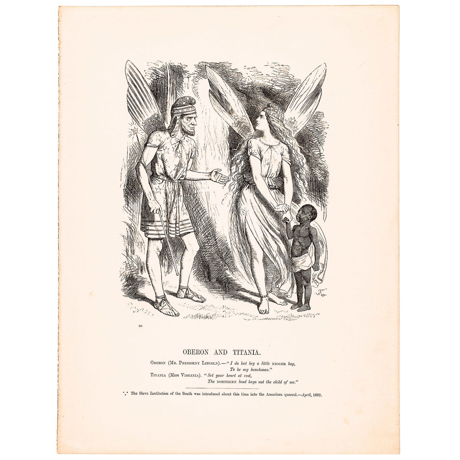1862 ABRAHAM LINCOLN SATIRICAL