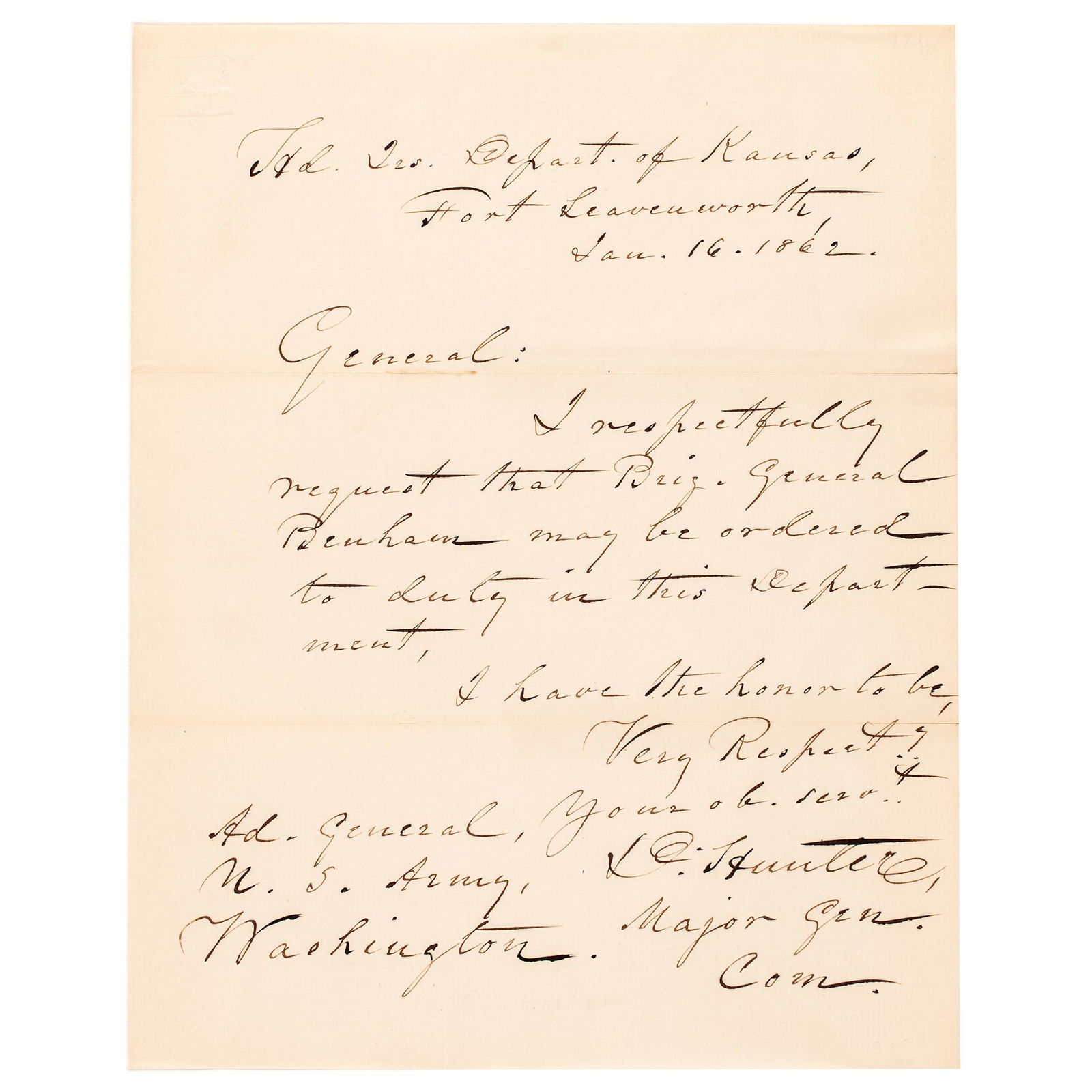 1862 CIVIL WAR DATED, UNION GENERAL
