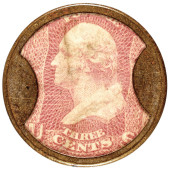 1862 CIVIL WAR, ENCASED POSTAG
