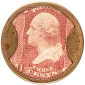 1862 CIVIL WAR, ENCASED POSTAG