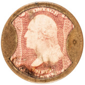 1862 CIVIL WAR, ENCASED POSTAG